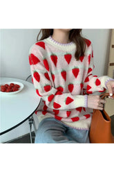 Pull en tricot Champs de fraises d'automne